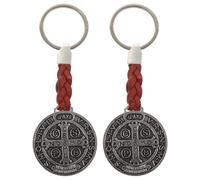 MAJORMENCH Llaveros Religiosos de Metal Negro 2 Piezas Cruz Colgante, Decoración Colgante para Bolso y Mochila, Dijes Religiosos Prácticos para Llavero y Uso Diario