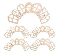 MAJORMENCH Mini puertas y ventanas de madera sin pintar, 50 piezas, accesorios para proyectos de manualidades, decoración temática de jardín y casa de hadas