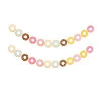 MAJORMENCH Pancarta de Papel para Fiesta Temática de Donas, 2 Banderines de Donas 3 M Cada Uno, Decoraciones de Fiesta Infantiles, Guirnalda Colgante para Cumpleaños y Eventos de Verano