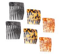 MAJORMENCH Peinetas de Leopardo Pequeñas Cabello, 6 Piezas Estampado Animal en Gris, Ámbar y Tigre, Peines Franceses Ligeros para Mujer y Niña, Accesorios para Peinados y Uso Diario