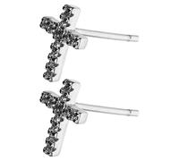 MAJORMENCH Pendientes de Botón Pequeños de Cruz para Mujer, Plateados, Estilo Minimalista, Ligeros y Cómodos para Dormir, Joyería Juvenil y Moderna para Estudiantes, Piercing de Moda