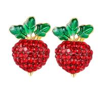 MAJORMENCH Pendientes de Radiante Rábanos con Circonita Roja Pendientes de Mujer Pequeños y Delicados para Accesorios de Moda para Fiestas y Diario