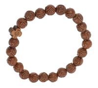 MAJORMENCH Pulsera Cruzada Artesanal de Cuentas de Madera Color Café para Hombre y Mujer, Joya Religiosa Vintage Cruz, Pulsera Rosario de Oración Unisex, Accesorio Espiritual