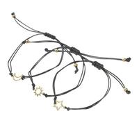 MAJORMENCH Pulseras Amistad para Mujer 3 Piezas de Aleación Dorada Diseño Creativo de Sol, Luna y Estrella, Delicadas Cadenas Ajustables para Obsequio y Uso Diario