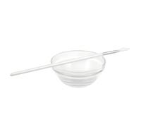 MAJORMENCH Set de Brochas Aplicadoras de Mascarillas Faciales 2 Piezas Bol de Vidrio Mango de Aluminio y Cerdas de Nailon Hipoalergénicas Compacto y Portátil para Tratamientos Faciales y