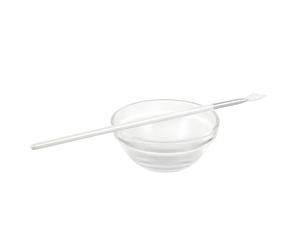 MAJORMENCH Set de Brochas Aplicadoras de Mascarillas Faciales 2 Piezas Bol de Vidrio Mango de Aluminio y Cerdas de Nailon Hipoalergénicas Compacto y Portátil para Tratamientos Faciales y