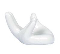 MAJORMENCH Soporte de Mano de Cerámica Blanco para Ocarina y Figuras Decorativas, Decoración de Escritorio U Oficina, Accesorio Elegante y Funcional de Porcelana para Jóvenes y Mayores