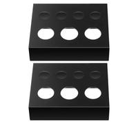 MAJORMENCH Soporte Rectangular de Hierro Negro para Vasos de Pigmento Diseño Multihueco de 7 Orificios, Resistente a Deformación Joyería y Otras Manualidades, Paquete de 2 Piezas