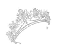 MAJORMENCH Tiara Barroca de Novia para Boda en Plata Diseño Versátil y Efecto Deslumbrante, Diadema Elegante de Aleación de Zinc y Rhinestones para Atuendo Formal y Fiesta