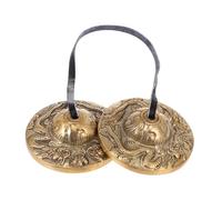 MAJORMENCH Timbre de Campana de Platillos de Latón Portátil Sonido Agradable para Meditación y Mindfulness en Prácticas de Yoga y Relajación