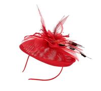 MAJORMENCH Tocado Fascinador para Mujer Colorido Mariposas, Diadema Ligera y Cómoda, Sombrero Pastillero Rojo para Fiestas de Té, Bodas y Cócteles, Accesorio Elegante para Eventos Obsequios