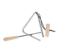 MAJORMENCH Triángulo De Percusión Infantil De Hierro 4 Pulgadas Mango De Madera Para Educación Temprana, Instrumento Musical Para Desarrollo Rítmico y Clases De Música