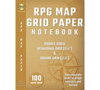 Majosta Papel de Gráfico Hexagonal y Cuadrado para Juegos de Rol RPG | Papel de Gráfico para Dibujo de Mapas de Juego