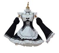 MAJOZ0 Disfraz de cosplay de Re Life in a Different World from Zero Cosplay Maid Outfit Ram Rem Cosplay Set con calcetines, talla L