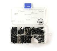MAKA - Kit de tornillos de guitarra surtida para puente de guitarra eléctrica, pastilla, golpeador, afinador, interruptor, placa de cuello, con resortes, 9 tipos, total 149 tornillos, color negro