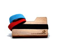 MakakaOnTheRun - Cartera de madera - Mini tarjetero con pinza para billetes - Hecha a mano a partir de 1 trozo de palo de rosa procedente de las montañas de áfrica
