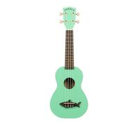 Makala MK-SS-GRN Shark Soprano - Ukelele con Bandera del Puente de Acabado Satinado, color Verde Surf
