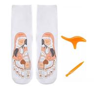 Makamsui Calcetines de reflexología con juego de herramientas de reflexología de acupresión, alivio del dolor de pies, calcetines de tabla de pies, herramienta de masaje de punto de presión para