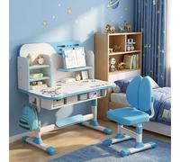 Makamsui Juego de escritorio y silla de estudio para niños, mesa escolar y sillas ajustables en altura, escritorio para niños, escritorio para dormitorio, mesas de escritura de estudio con tablero de