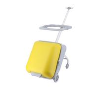 Makamsui Maleta de paseo para niños, equipaje expandible con ruedas giratorias, maleta con diseño de asiento, equipaje de mano rígido con barandilla, equipaje de mano de 20 pulgadas para viajes,