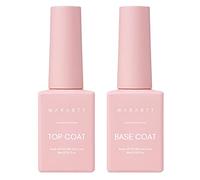 Makartt Base y Top Coat Semipermanente - 2×10ml Top Coat y Base Coat No Wipe Primer Uñas Semipermanente UV LED Soak off para Kit de Manicura