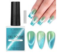 Makartt Cat Eye UV Gel - Esmalte de uñas de 10 ml con barra magnética, cambio de temperatura, brillo magnético para uñas UV LED, manicura DIY, regalo del día de San Valentín, Olive Catway