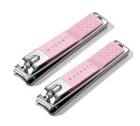 Makartt Cortaúñas: cortaúñas afiladas, cortaúñas y cortaúñas para uñas gruesas, juego de cortaúñas portátil para hombres y mujeres, acero inoxidable (rosa, 2 unidades)