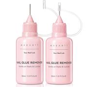 Makartt Quitaesmalte, 30 ml x2, quitaesmalte suave con punta de precisión, para uñas postizas y tips, fácil de aplicar sin necesidad de remojar, formato económico
