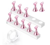 Makartt Soporte acrílico para uñas, soporte magnético para práctica de uñas para pintar uñas a presión, soporte de pintura de uñas con cinta de doble cara de 1 m