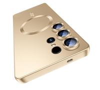 MAKAVO Matte for Samsung Galaxy S25 Ultra Case, Compatible with MagSafe, Slim Thin Magnetic Cover with Built-in Camera Lens Protector (Removable) Shockproof Phone Shell, Gold