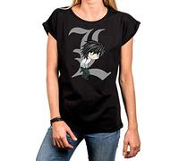 MAKAYA Anime T-Shirt con Manga Corta - Death by Ryuk - Camiseta Frikis para Mujer Note Negro Talla M