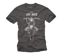 MAKAYA Cafe Racer - Camisetas de Motos Clasicas Hombre - Gris Oscuro XXL