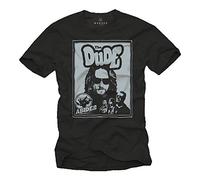 MAKAYA Camiseta Big Lebowski Hombre The Dude Negra XXL