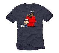 MAKAYA Camiseta con Diseños Originales para Niños y Hombres - Duston Dart T-Shirt Azul (Navy) L