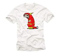 MAKAYA Camiseta Divertida Gym - Flash el Perezoso - T-Shirt Manga Corta para Hombre Shedlon Cooper Blanco Talla M