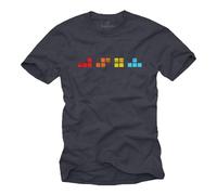 MAKAYA Camiseta Gamer Hombre con Diseño De Gaming Nerd Regalo para Jugadores De Computadora Niños Chicos T-Shirt Gris-Azulado M