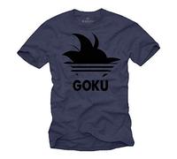 MAKAYA Camiseta Goku para Hombre - Pelo Dragon Hair Roshi Son Master Ball Azul L