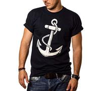 MAKAYA Camiseta Graciosa Hombre - Estampada con Ancla - Azul XXXXL