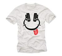 MAKAYA Camiseta Hip Hop para Niños - Auriculares DJ Headphones Sonrisa T-Shirt Musica Regalos Originales Talla XXXL