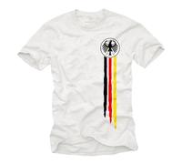 MAKAYA Camiseta Hombre Alemania Camiseta Águila Nacional Bandera Escudo Retro Eurocopa Mundial Fútbol T-Shirt Blanco XXL