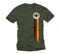 MAKAYA Camiseta Hombre Alemania Camiseta Águila Nacional Bandera Escudo Retro Eurocopa Mundial Fútbol T-Shirt Verde XXL