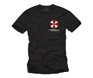 MAKAYA Camiseta Hombre Estampado - Umbrella Corporation Logo - T-Shirt Resident Evil Manga Corta Talla Grande XXXXL