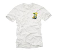 MAKAYA Camiseta Hombre Vaso Gin Tonic Manga Corta Regalos Originales Amantes del Alcohol Blanco XL