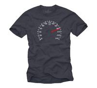 MAKAYA Camiseta Hombre velocímetro - diseño Retro Motorsport Auto y Moto - algodón gráfico para Fans de Coches Bikers y mecánicos Regalo para Chicos y niños Amantes del Tuning Gris Azulado L