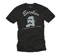 MAKAYA Camiseta Negra Basica Hombre - Pablo Escobar XL