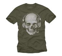 MAKAYA Camisetas Calaveras Hombre - Verde XXL