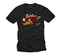 MAKAYA Camisetas Coches y Motos Clasicos - Carreras Tuning - Hombres Originales Motocross Racing Negra XXL
