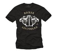 MAKAYA Camisetas Moteras Hombre - Aircooled Boxer - T-Shirt Moto R100 Negro XXL