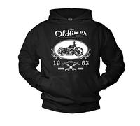 MAKAYA Sweatshirt con Capucha Hombre - Sudadera Moto Motorcycle Hoodie - Negra L