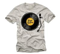 MAKAYA T-Shirt Hombre Manga Corta - Camiseta de Hip Hop Musica 80's DJ Regalos Originales Gris-Jaspeado XXL
